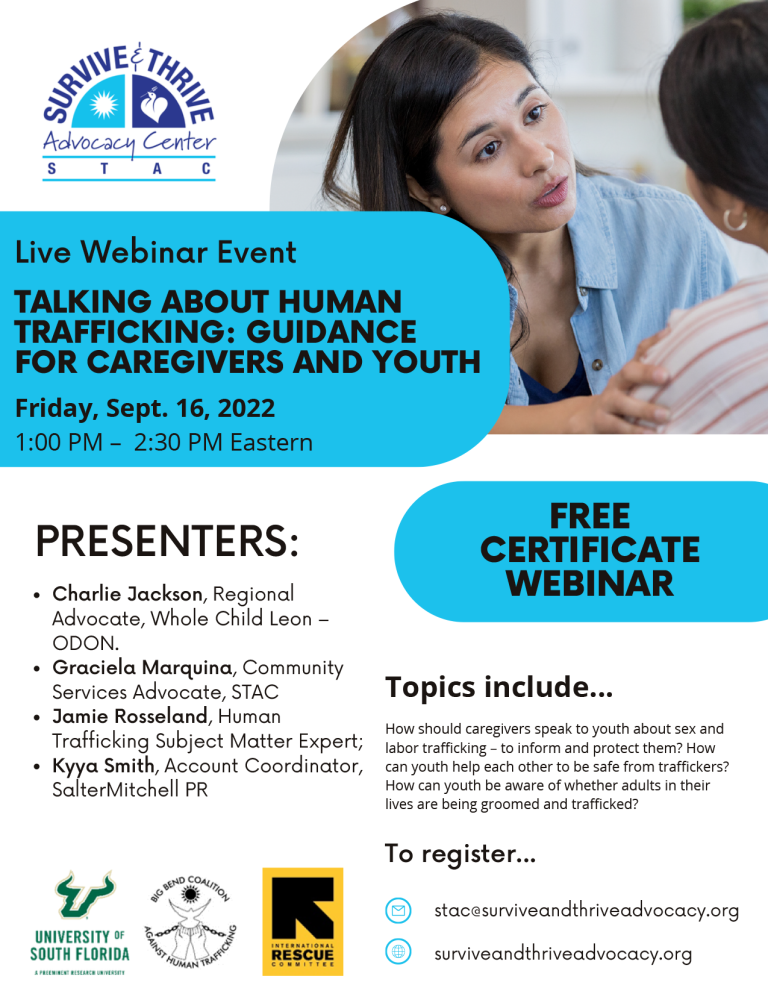 Talking about Human Trafficking: Guidance for Caregivers and Youth ...