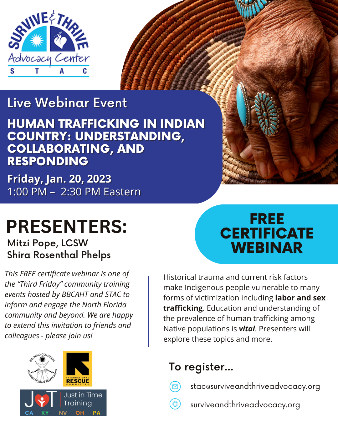STAC EVENT FLYER Human Trafficking in Indian Country V2 2