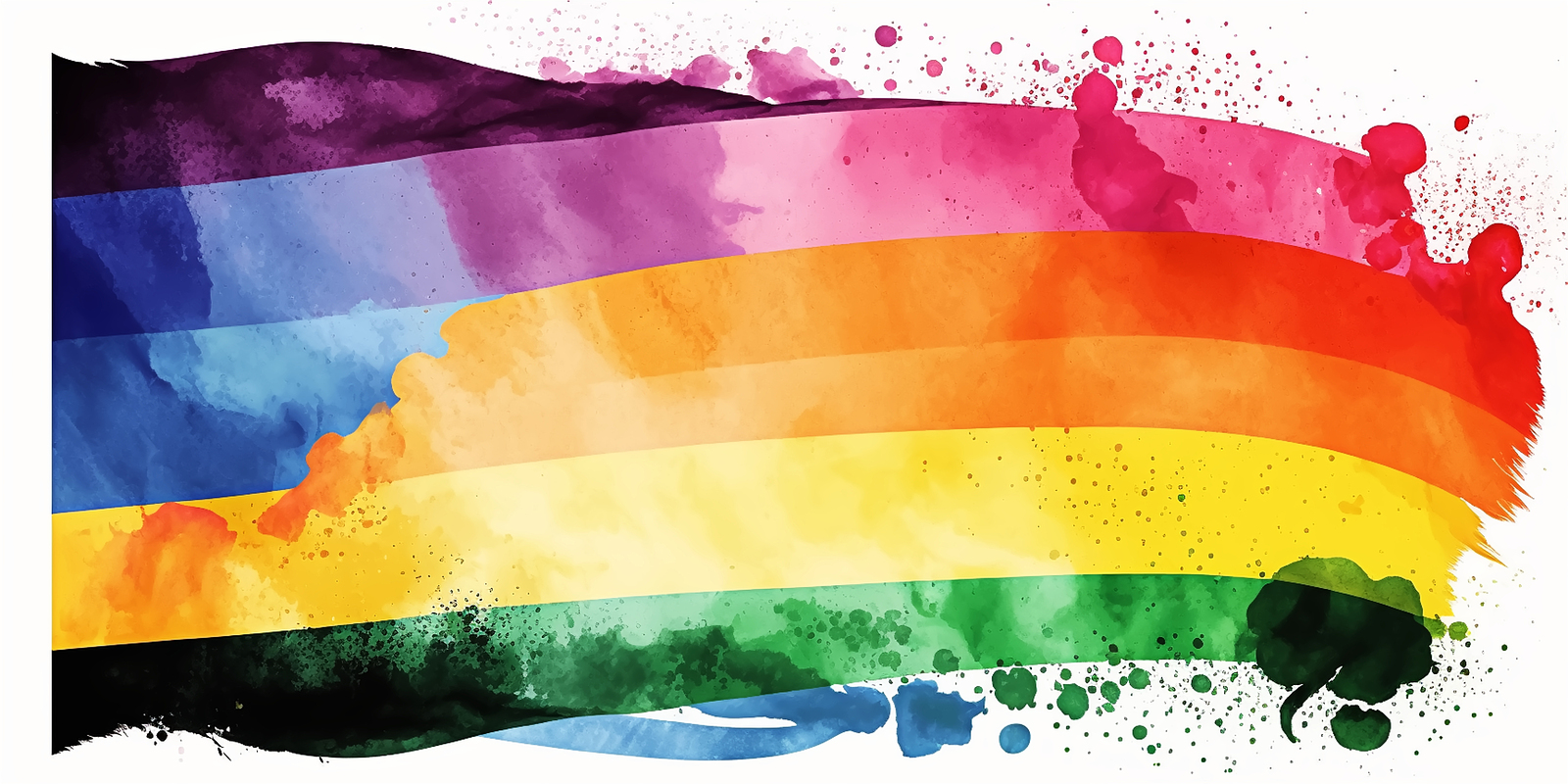 Watercolor Imitation Painted Lgbt Flag. Gay Pride Lgbt Flag. Abs