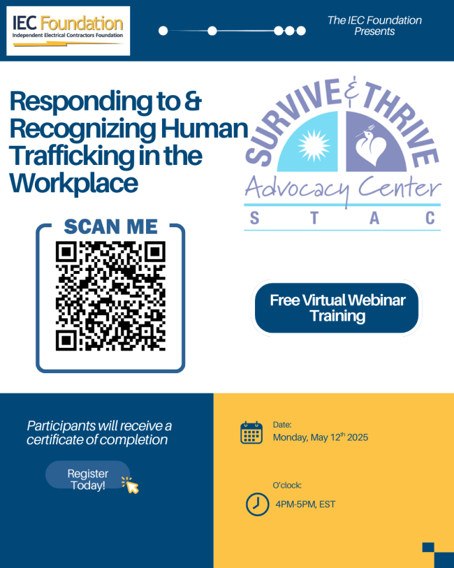 STAC Training Flyer When Human Trafficking Comes to Work: What You Need to Know